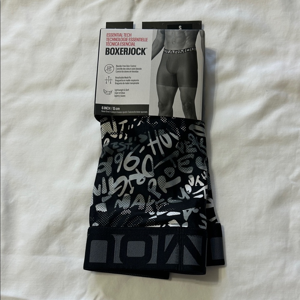 Under Armour Men's Graphic Black Grey Boxerjock Size Small NWT